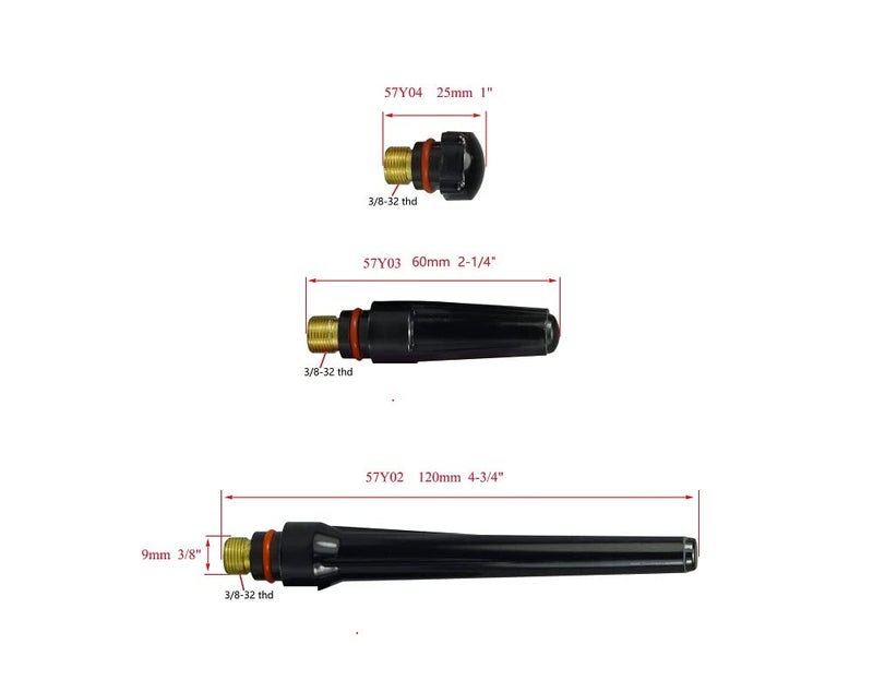RIVERWELD TIG Gas Lens Collet Bodies 45V 10N Alumina Nozzle Ceramic Cups 10N 54N Large Diameter TIG Back caps 57Y series Assort size Kit Fit QQ300 PTA DB SR WP 17 18 26 TIG Welding Torch 51pcs - Image 2
